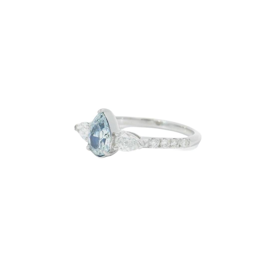 Anello con diamante certificato GIA da 0,67 carati di colore blu molto chiaro (indeterminato) con purezza SI1 in vendita 4