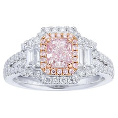 Solitaire en diamant taillé en coussin, certifié GIA, 0,67ct Light Pinkish Brown Natural Cushion Cut Diamond.