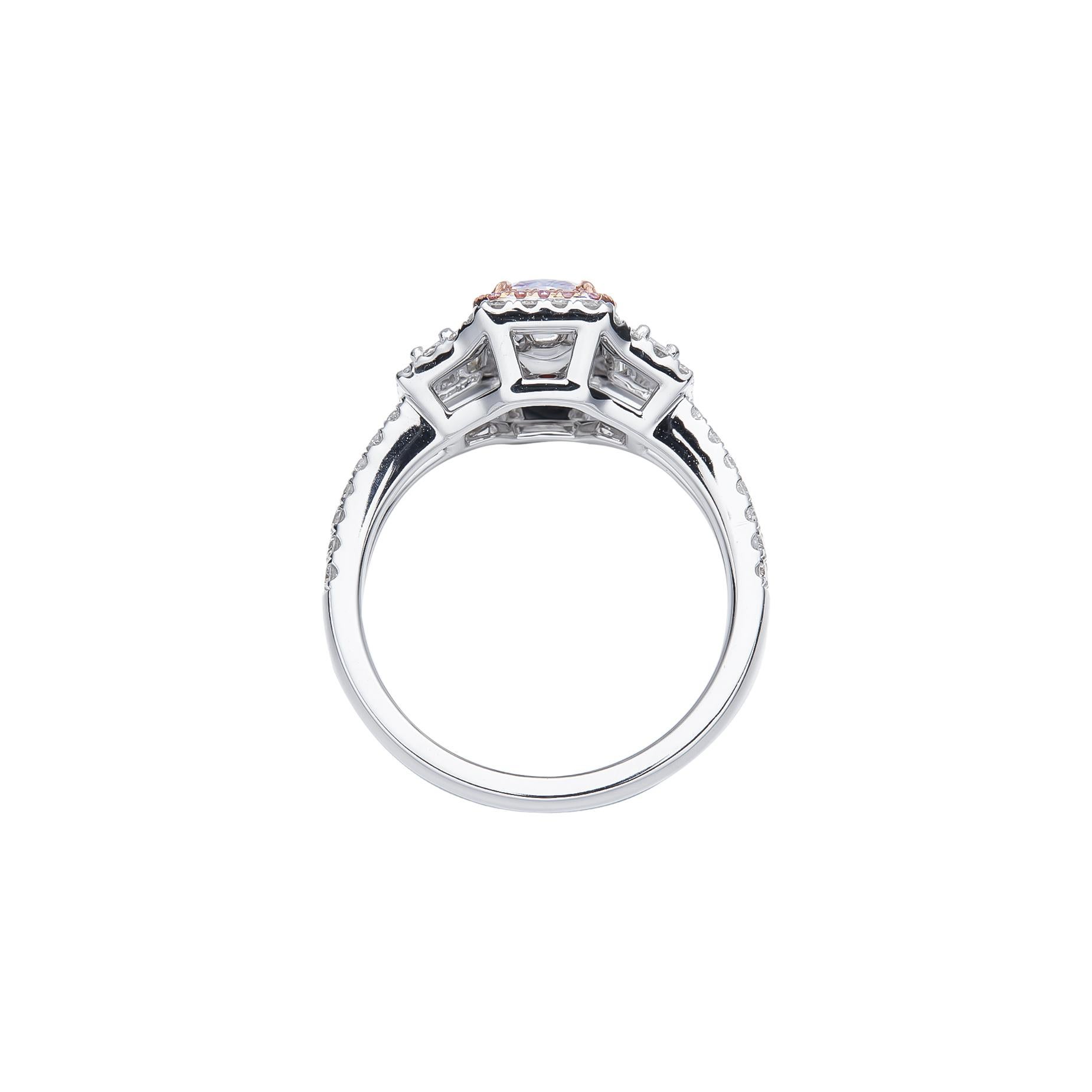 Contemporary GIA Certified, 0.67ct Light Pinkish Brown Natural Color Diamond Ring For Women For Sale