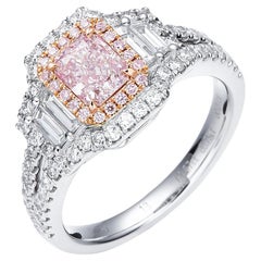 GIA Certified, 0.67ct Light Pinkish Brown Natural Color Diamond Ring For Women