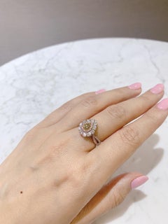 GIA Certified 0.69 Carat Fancy Grayish Greenish Yellow Diamond Ring