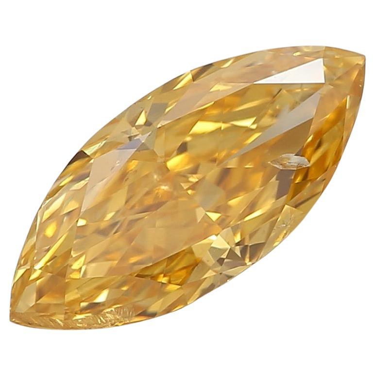 GIA Certified 0.69 Carat Fancy Vivid Orangy Yellow I1 Clarity Diamond