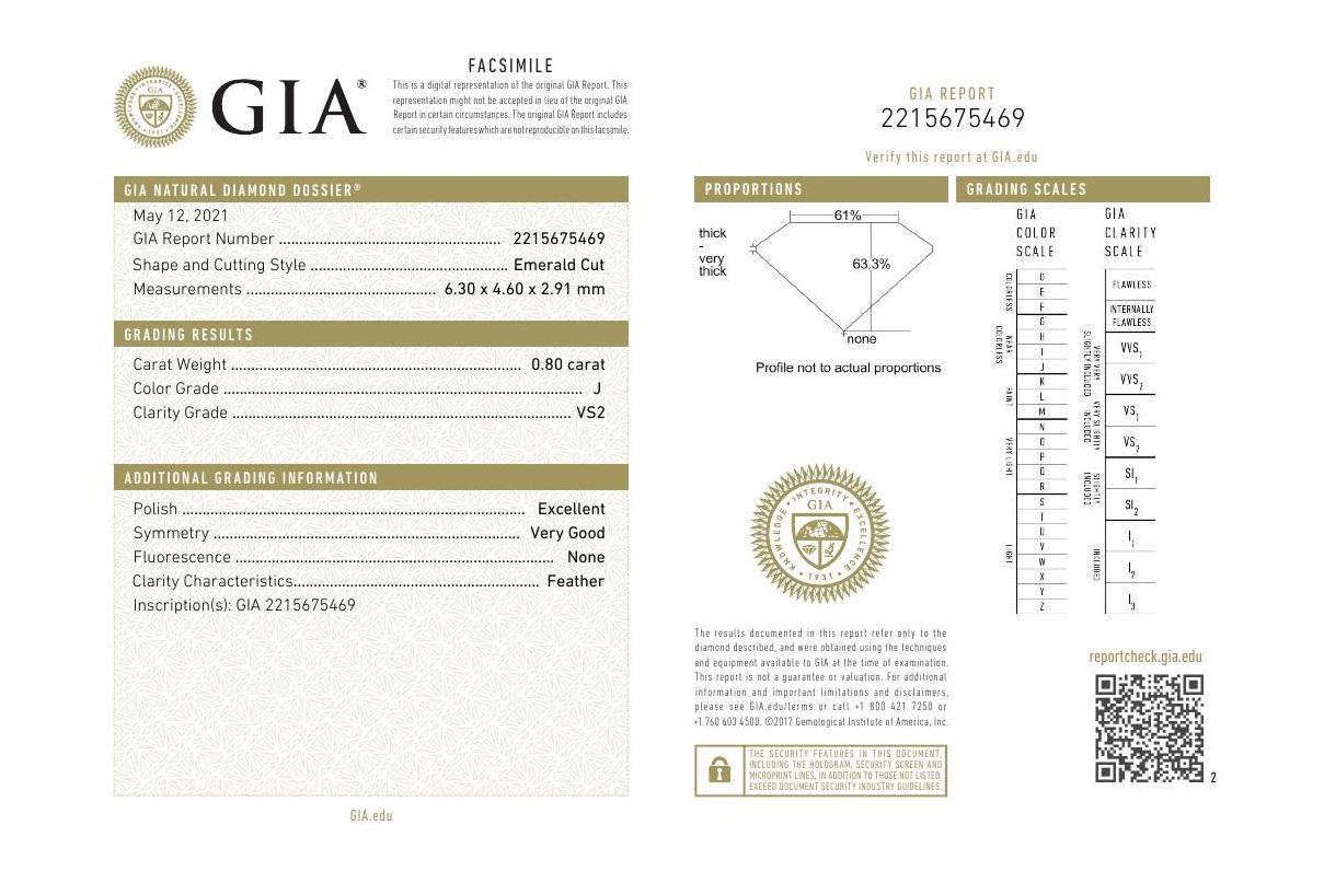 Bague à émeraude cathédrale certifiée GIA de 0.7 carats à tenons entrelacés Neuf - En vente à New York, NY