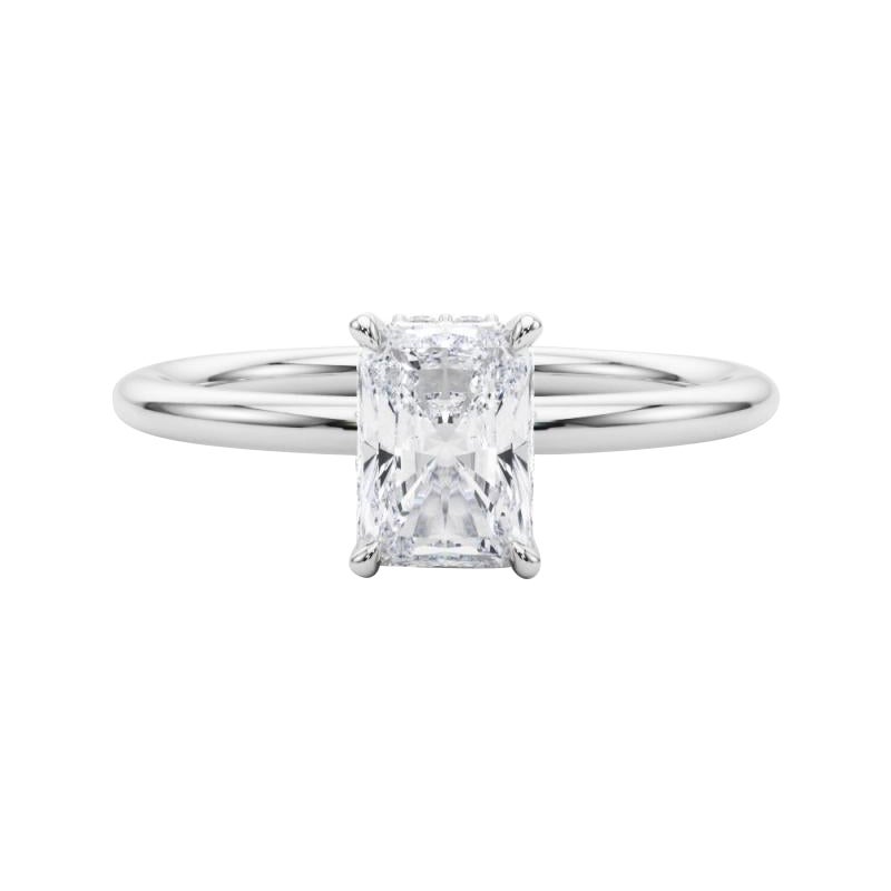 GIA-zertifiziert 0,7 Karat verborgenen Halo Radiant 18K Weißgold Diamantring