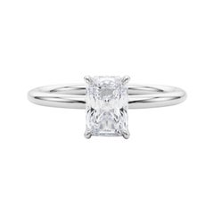 GIA-zertifiziert 0,7 Karat verborgenen Halo Radiant 18K Weißgold Diamantring
