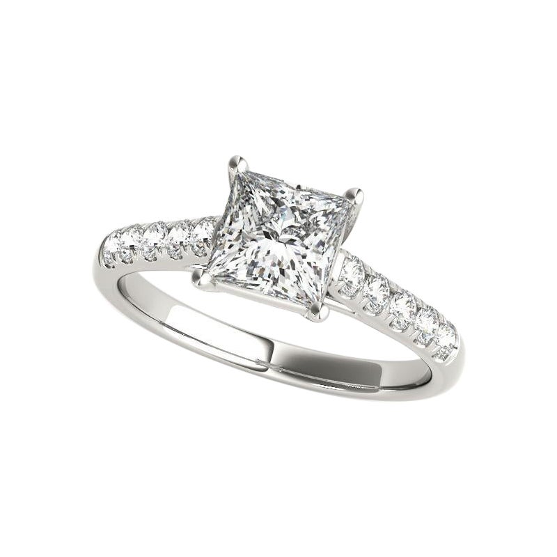 GIA zertifiziert 0.7 Karat Prinzessin Kathedrale Trellis Diamant Ring