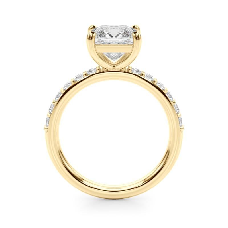 GIA-zertifiziert 0,7 Karat Prinzessin & Classic Channel Band Diamantring (Carréschliff) im Angebot