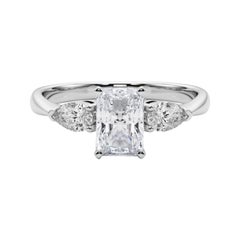 GIA Certified 0.7 Carat Radiant East-West Three-Stone Diamond Ring