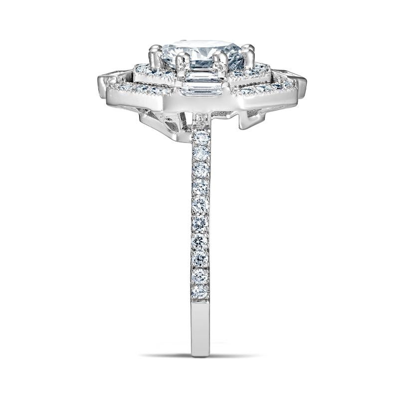 For Sale:  GIA Certified 0.70 Carat Diamond White Gold 18K Art Déco Ring 2