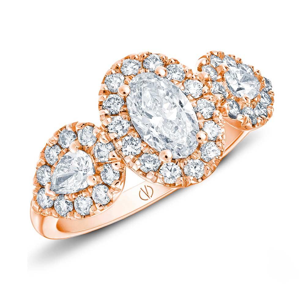 For Sale:  GIA Certified 0.70 Carat Diamond Pink Gold 18K Ring 5