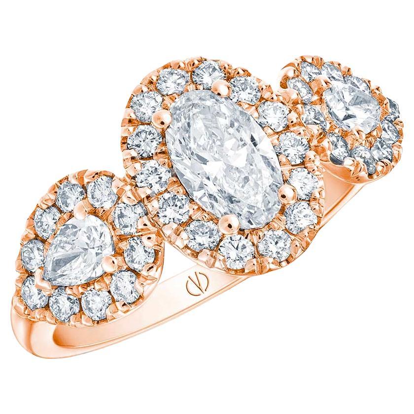 GIA Certified 0.70 Carat Diamond Pink Gold 18K Ring
