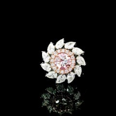 GIA Certified 0.70 Carat Faint Pink SI1 Clarity Diamond Ring