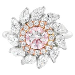 GIA Certified 0.70 Carat Faint Pink SI1 Clarity Diamond Ring GIA Certified 0.70 Carat Faint Pink SI1 Clarity Diamond Ring