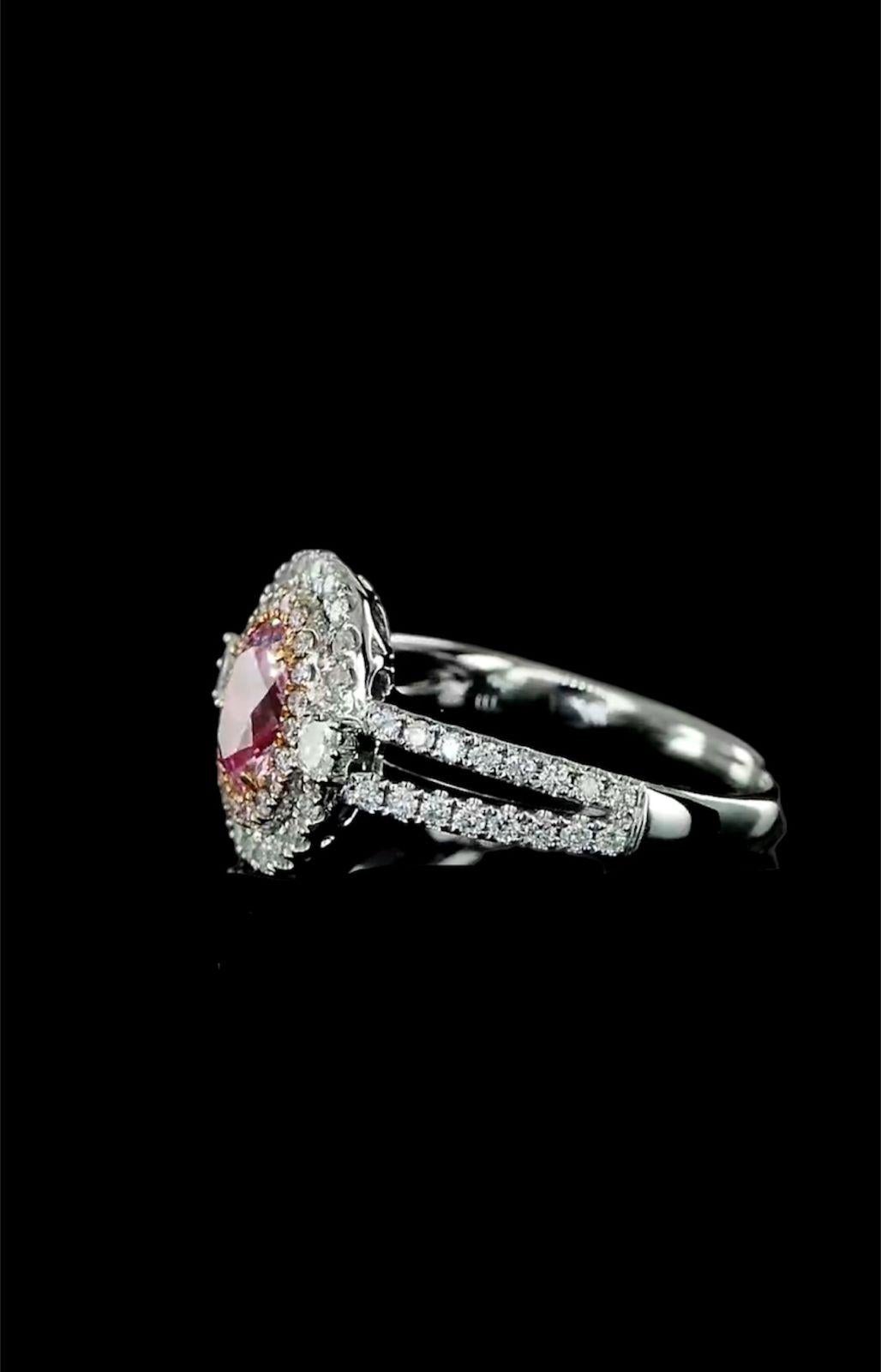 GIA Certified 0.70 Carat Faint Pinkish Brown Diamond Ring VS1 Clarity For Sale 5