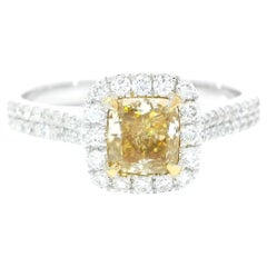 GIA Certified 0.70 Carat Fancy Brownish Yellow SI1 Clarity Diamond Ring
