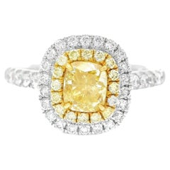 GIA-zertifizierter 0,70 Karat Fancy Hellgelber VS1 Reinheitsring mit Diamanten