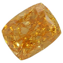GIA Certified 0.70 Carat Fancy Vivid Orange Yellow SI2 Clarity Diamond