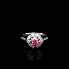 GIA-zertifizierter 0,70 Karat hellrosa-brauner Diamantring Vs1 Reinheit