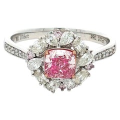 GIA-zertifizierter 0,70 Karat hellrosa-brauner Diamantring Vs1 Reinheit