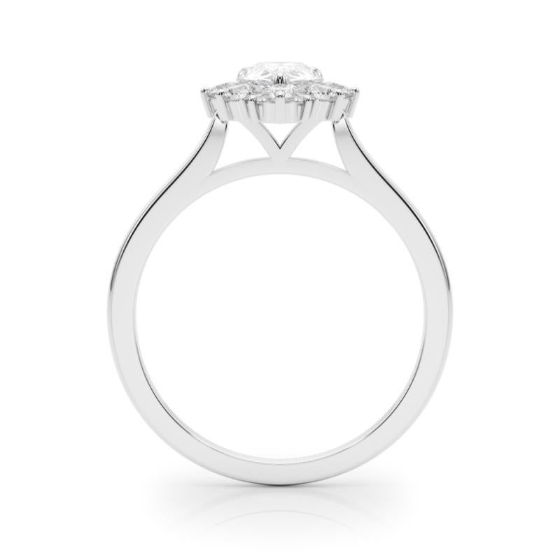Certifié GIA 0.70 Carat Pear Halo Cluster  Bague en diamant Neuf - En vente à New York, NY
