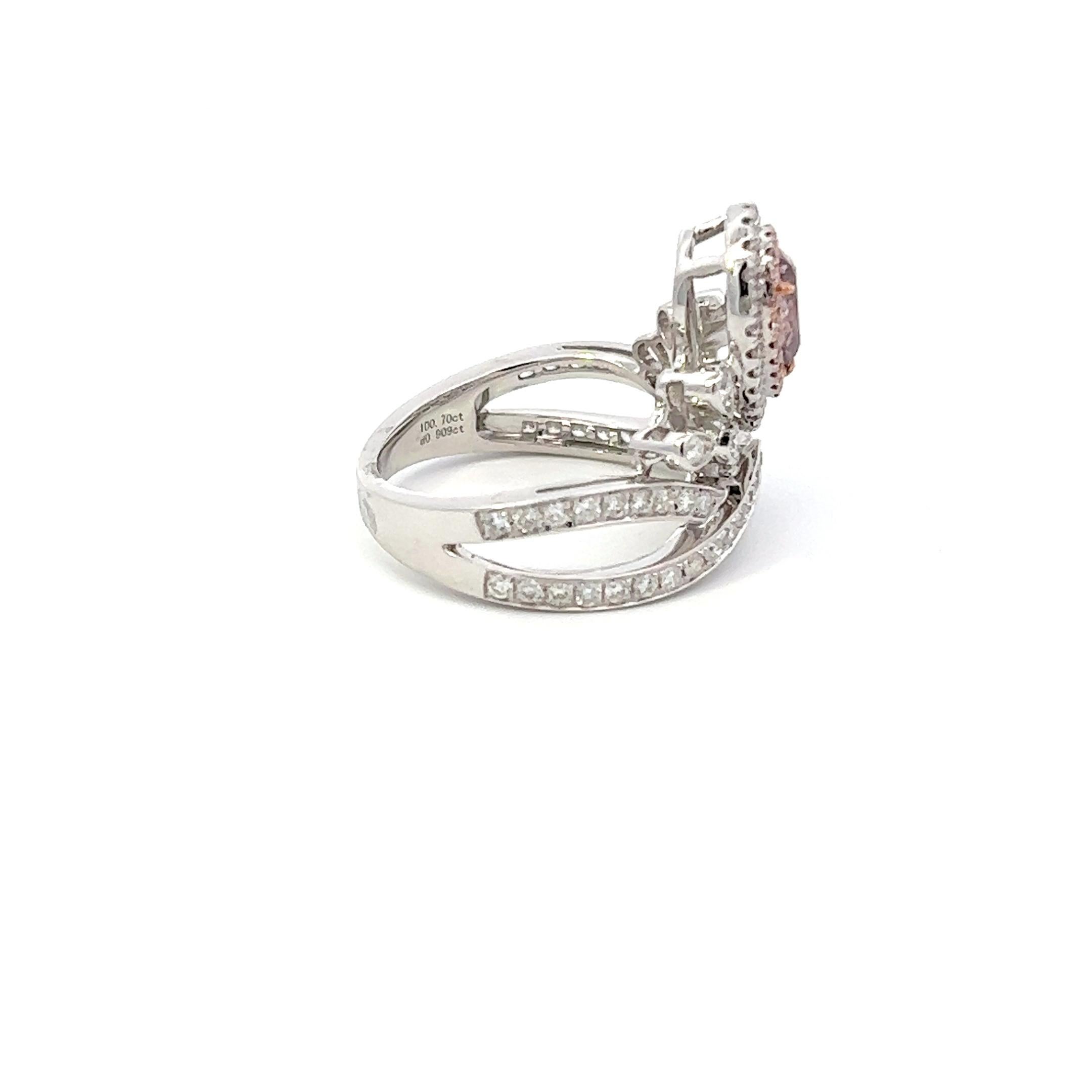 GIA-zertifizierter Pink Diamond Ring mit 0,70 Karat im Zustand „Neu“ im Angebot in Los Angeles, CA