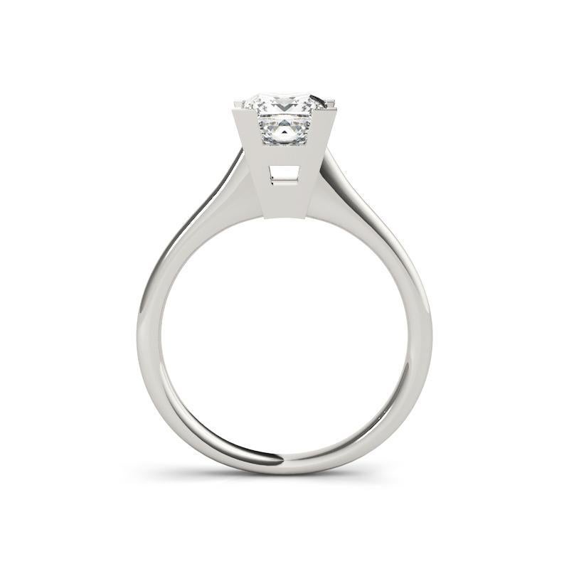 Bague de diamant en platine certifiée GIA 0,70 carat Princesse solitaire contemporaine Neuf - En vente à New York, NY