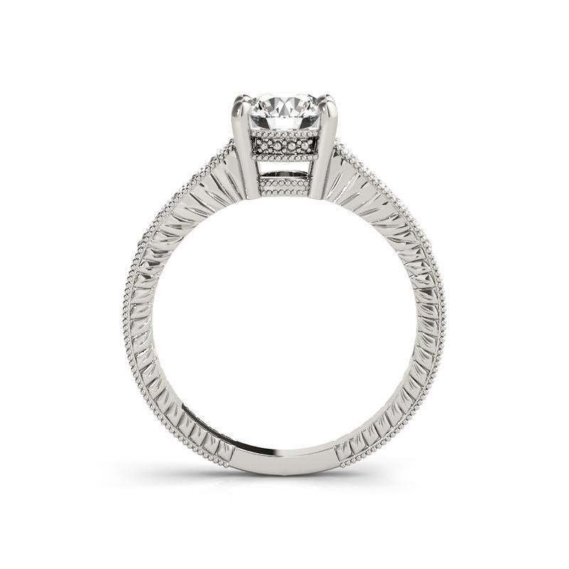 GIA-zertifizierter 0,70 Karat runder Diamantring mit doppeltem Korb im Vintage-Stil (Rundschliff) im Angebot