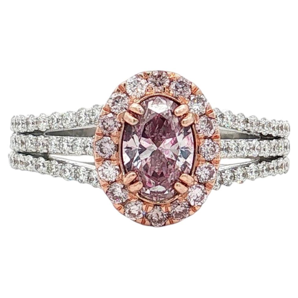 GIA Certified 0.70 Carat Very Light Pink SI1 Clarity Diamond Ring