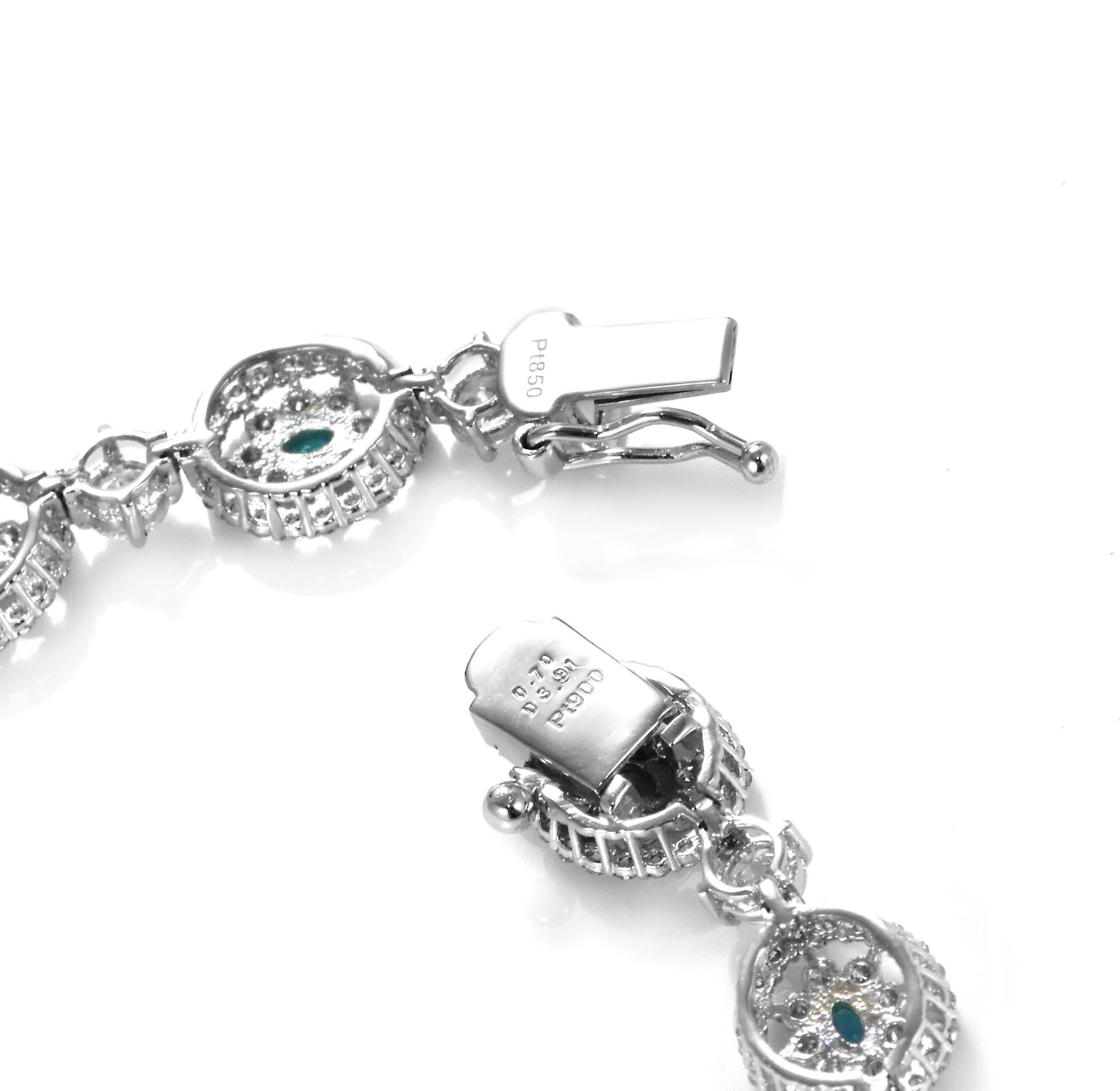 GIA-zertifiziertes Armband aus Platin mit 0,70 Karat brasilianischem Paraiba und Diamanten aus Platin im Angebot 2