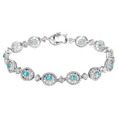 Bracciale di diamanti e Paraiba brasiliana certificato GIA da 0,70 carati in platino