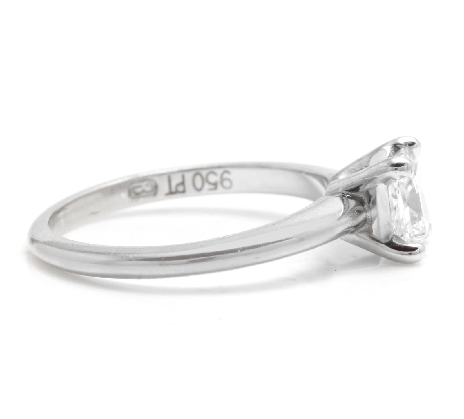 Round Cut GIA Certified 0.70 Carats Diamond 950 Platinum Engagement Ring