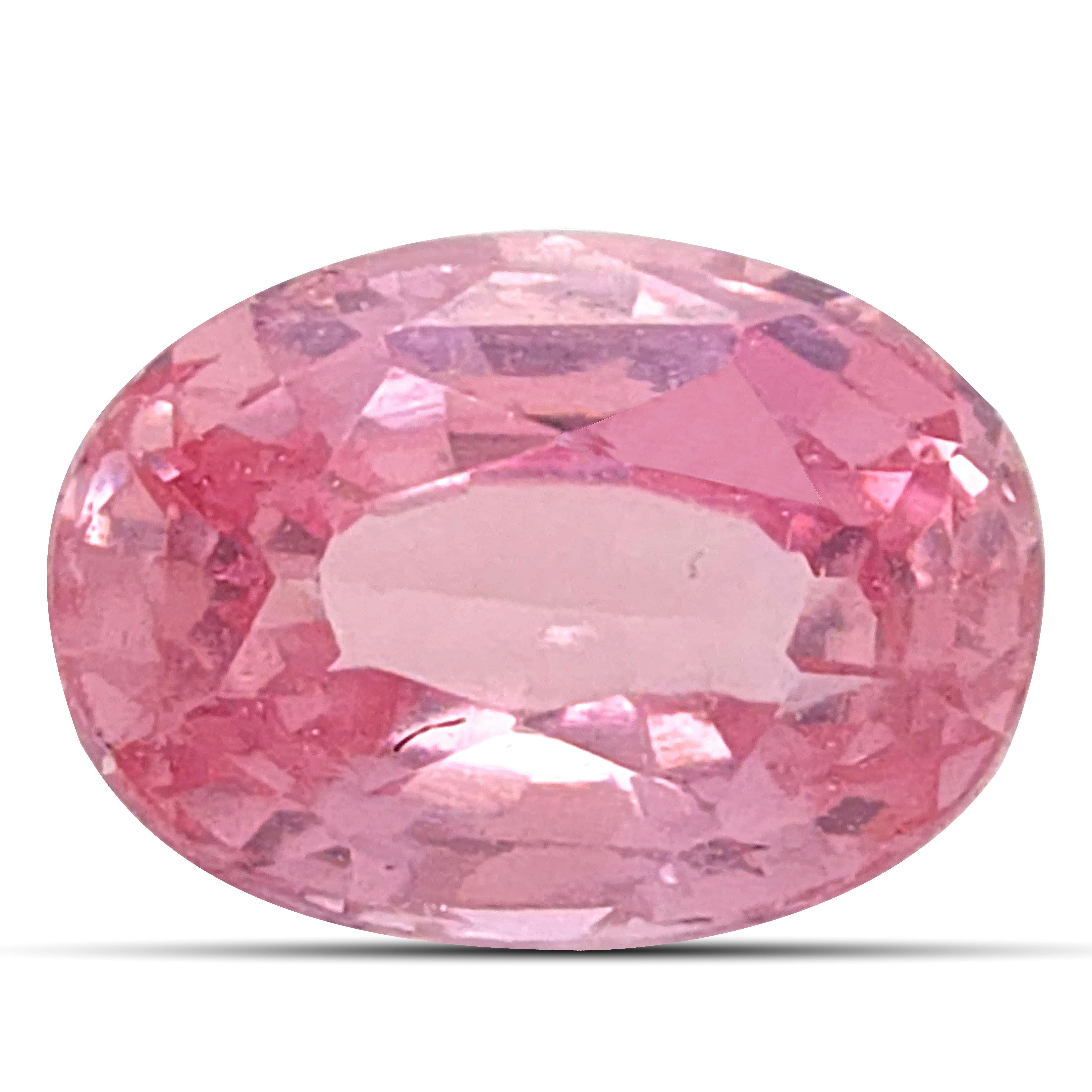 Mixed Cut GIA Certified 0.70 Carats Unheated Padparadscha Sapphire For Sale