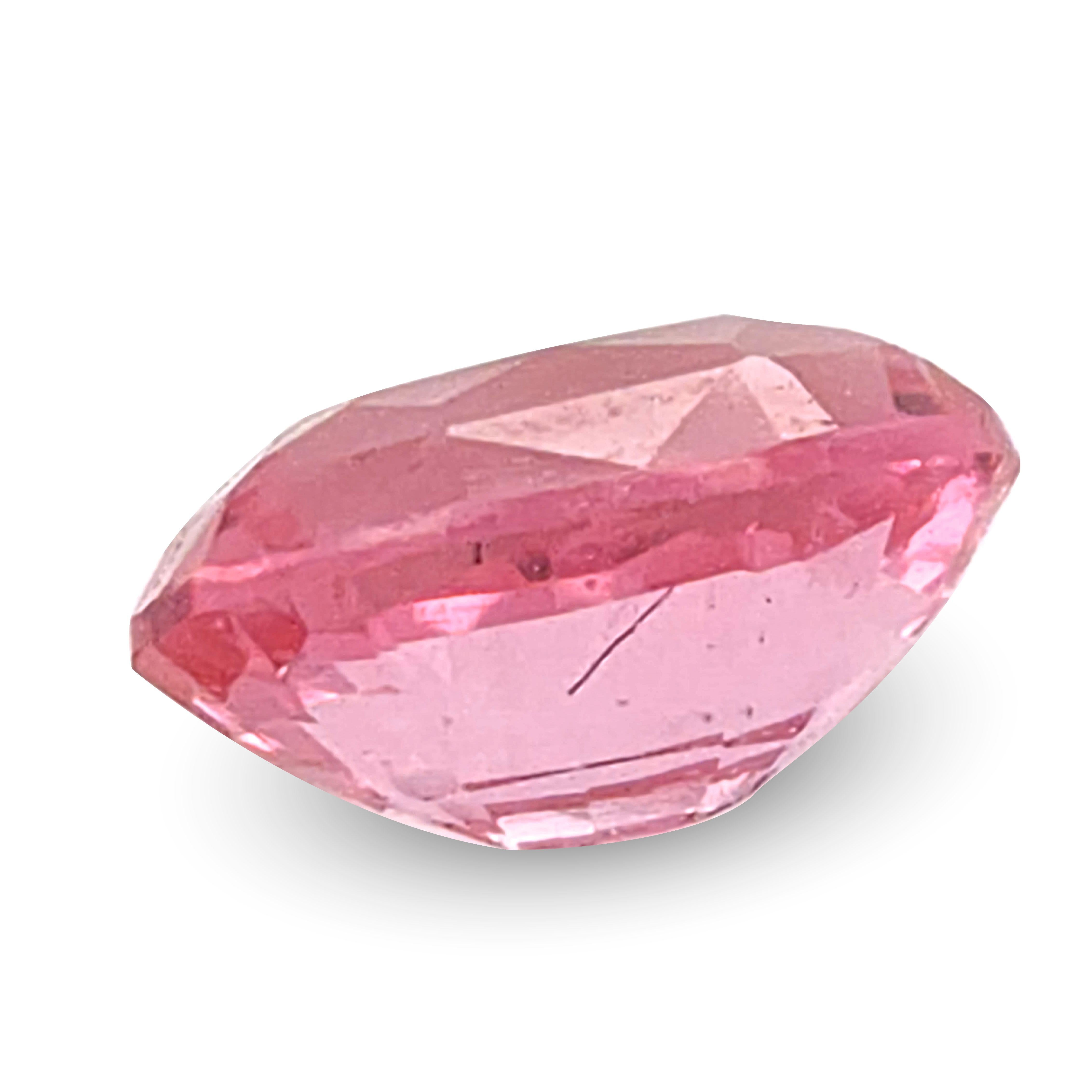Women's or Men's GIA Certified 0.70 Carats Unheated Padparadscha Sapphire For Sale