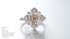 GIA Certified 0.71ct Natural Fancy Light Brown-Pink Cushion Shape Diamond 18kt