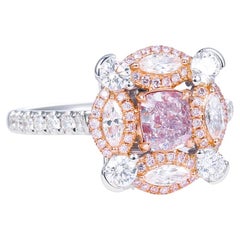 GIA-zertifizierter 0,70ct natürlicher Fancy Light Pinkish Brown Diamant Weißgoldring