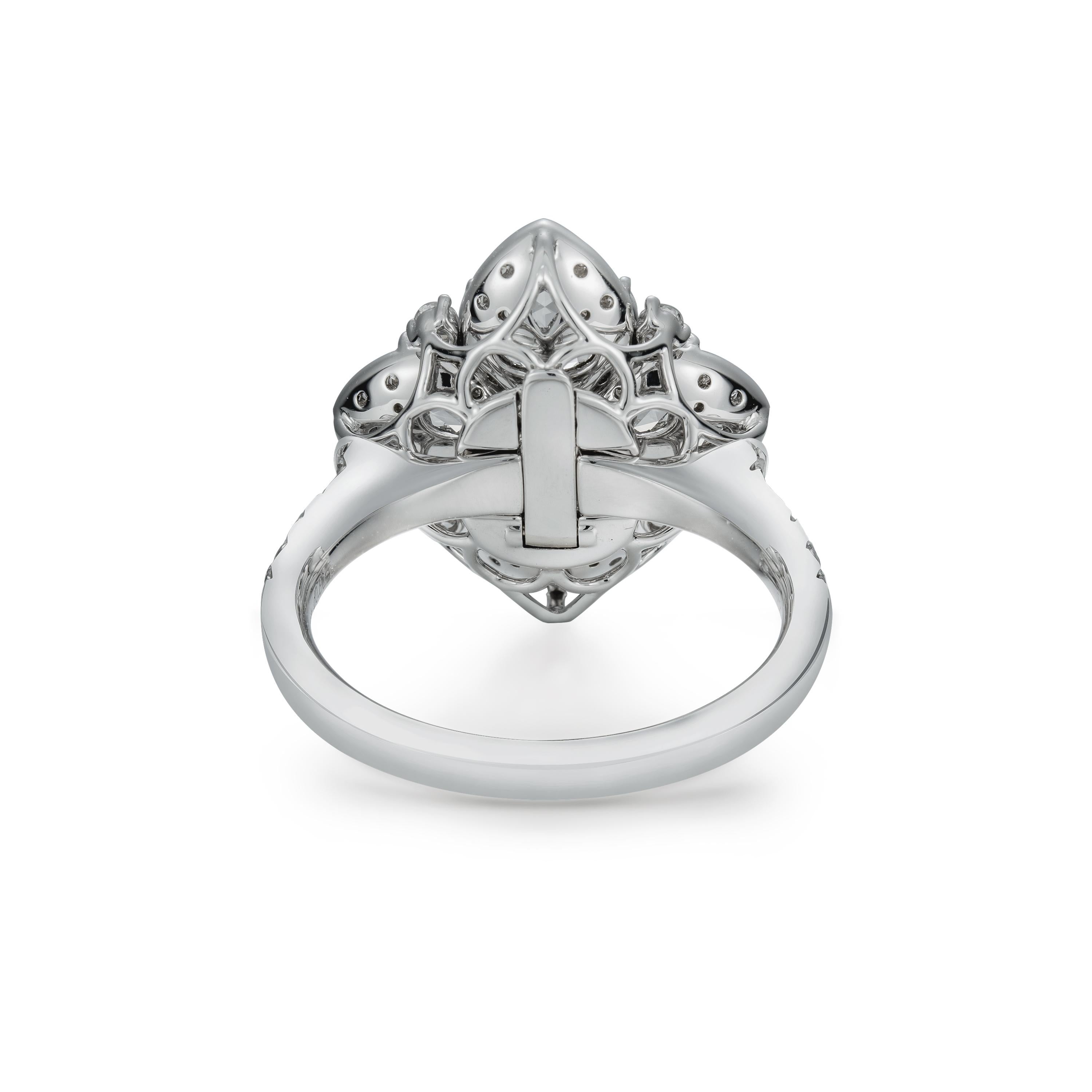 Contemporary GIA Certified 0.70ct Natural light Greenish Yellow color diamond ring in18K Gold