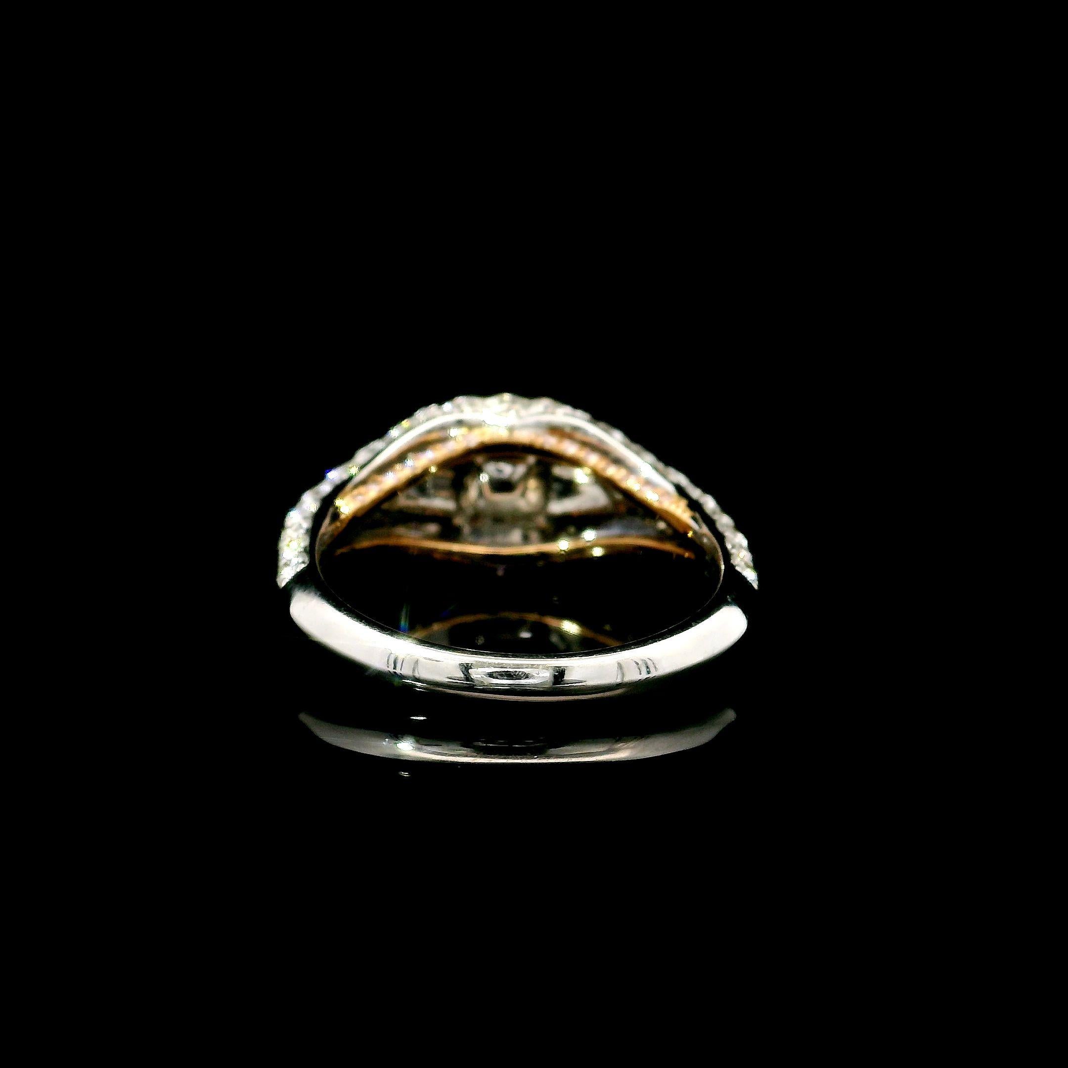 Women's or Men's GIA Certified 0.71 Carat Faint Pink I1 Clarity Diamond Ring For Sale
