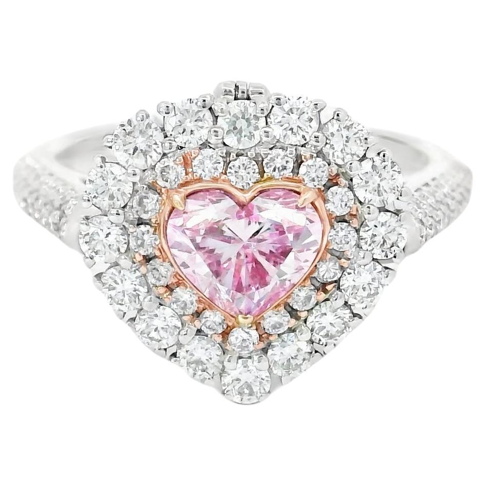 GIA Certified 0.71 Carat Faint Pink VS2 Clarity Diamond Ring