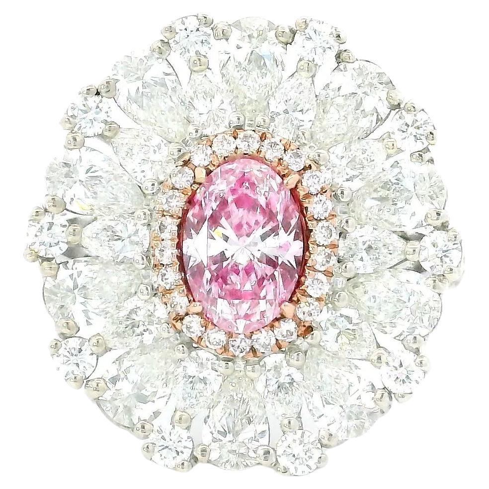 GIA Certified 0.71 Carat Faint Pinkish Brown VS2 Clarity Diamond Ring