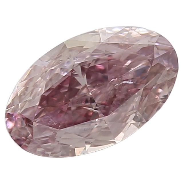GIA Certified 0.71 Carat Fancy Purplish Pink SI2 Clarity Diamond For Sale