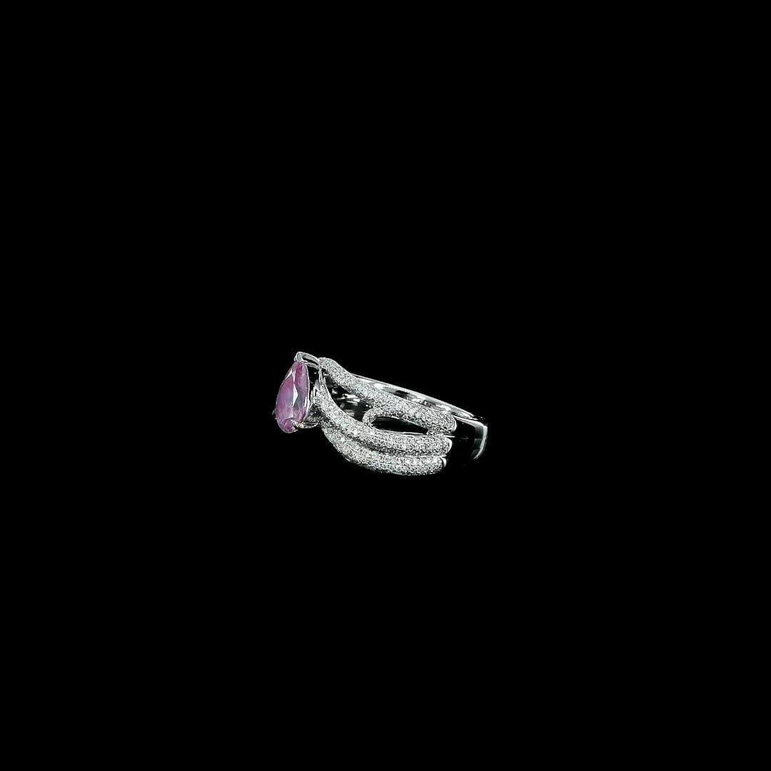 GIA Certified 0.71 Carat Light Pink Diamond Ring I2 Clarity For Sale 2