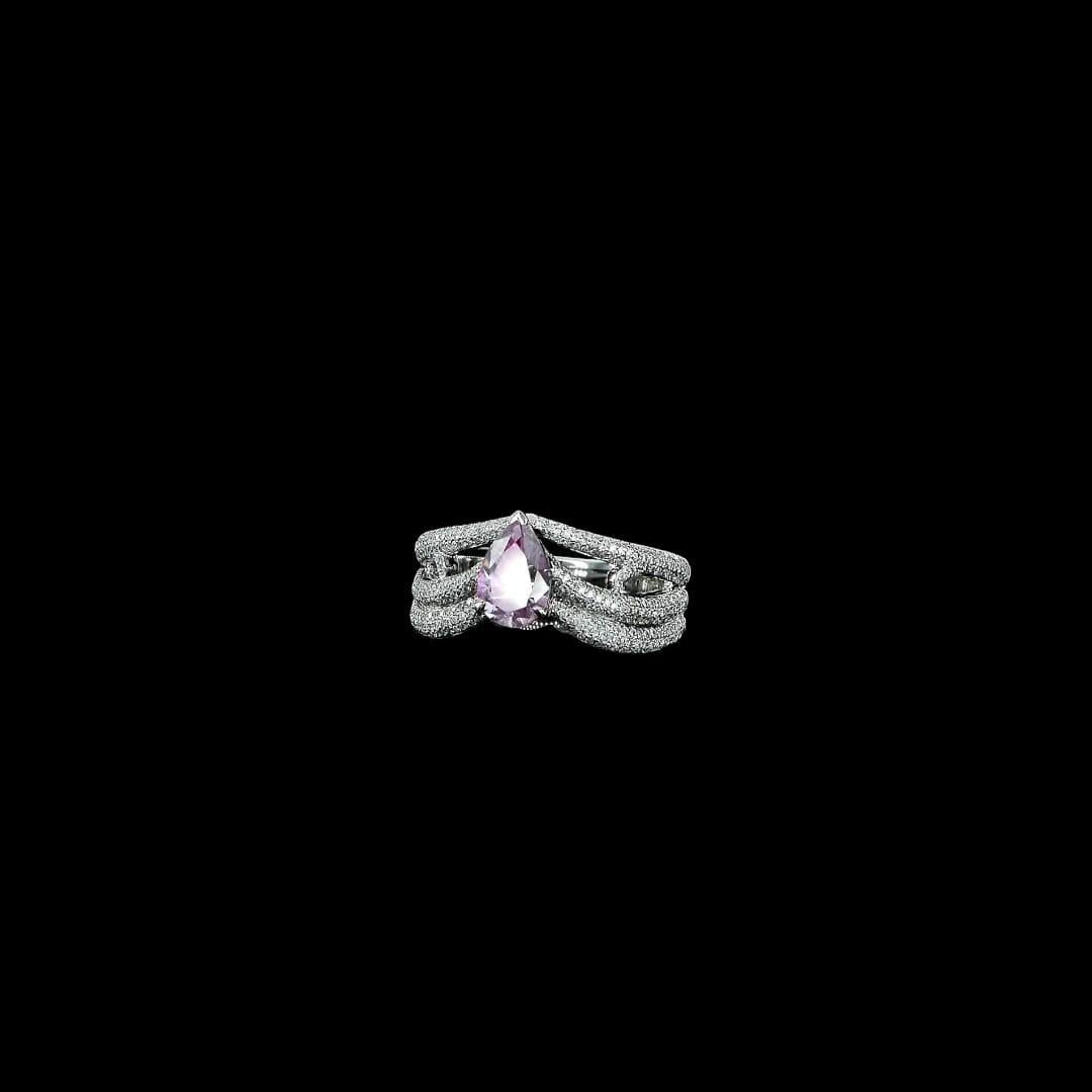 Bague en diamant certifié GIA de 0,71 carat Pink Lights, pureté I2 en vente 3