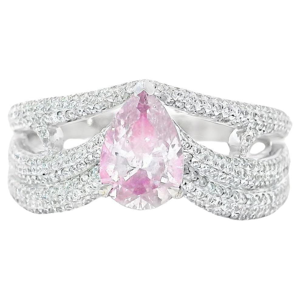 GIA Certified 0.71 Carat Light Pink I2 Clarity Diamond Ring