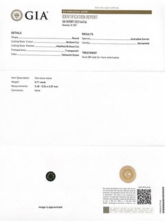 Natural Demantoid Garnet w 'horse tail' inclusions Stone 0.71 cts / GIA Report