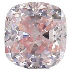 Vintage Gia Certified 0.71 Faint Pink I1 Cushion Modified Diamond