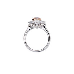 GIA Certified, 0.71ct Cushion Pinkish Brown Natural Color Diamond Ring in 18K