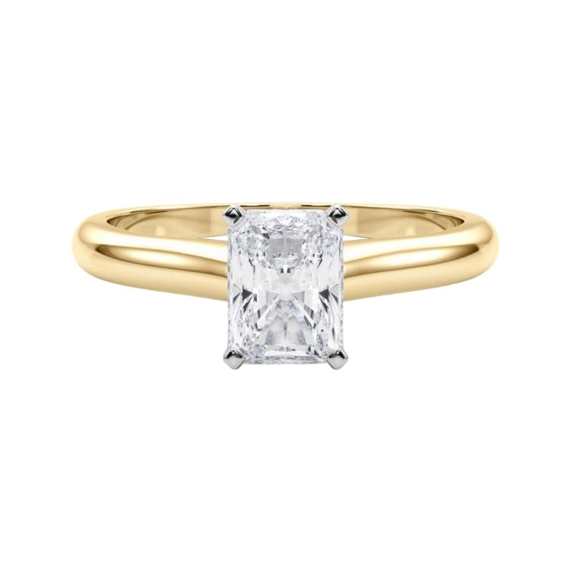 GIA Certified 0.71ct Radiant Slim Band Classic Solitaire Diamond Ring