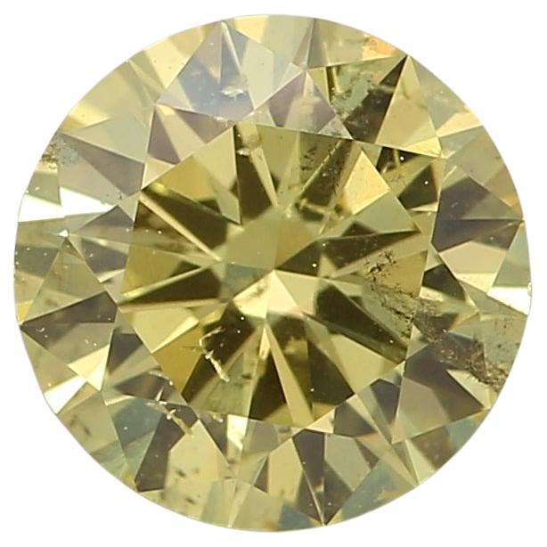 GIA Certified 0.72 Carat Fancy Intense Yellow SI2 Clarity Diamond For Sale