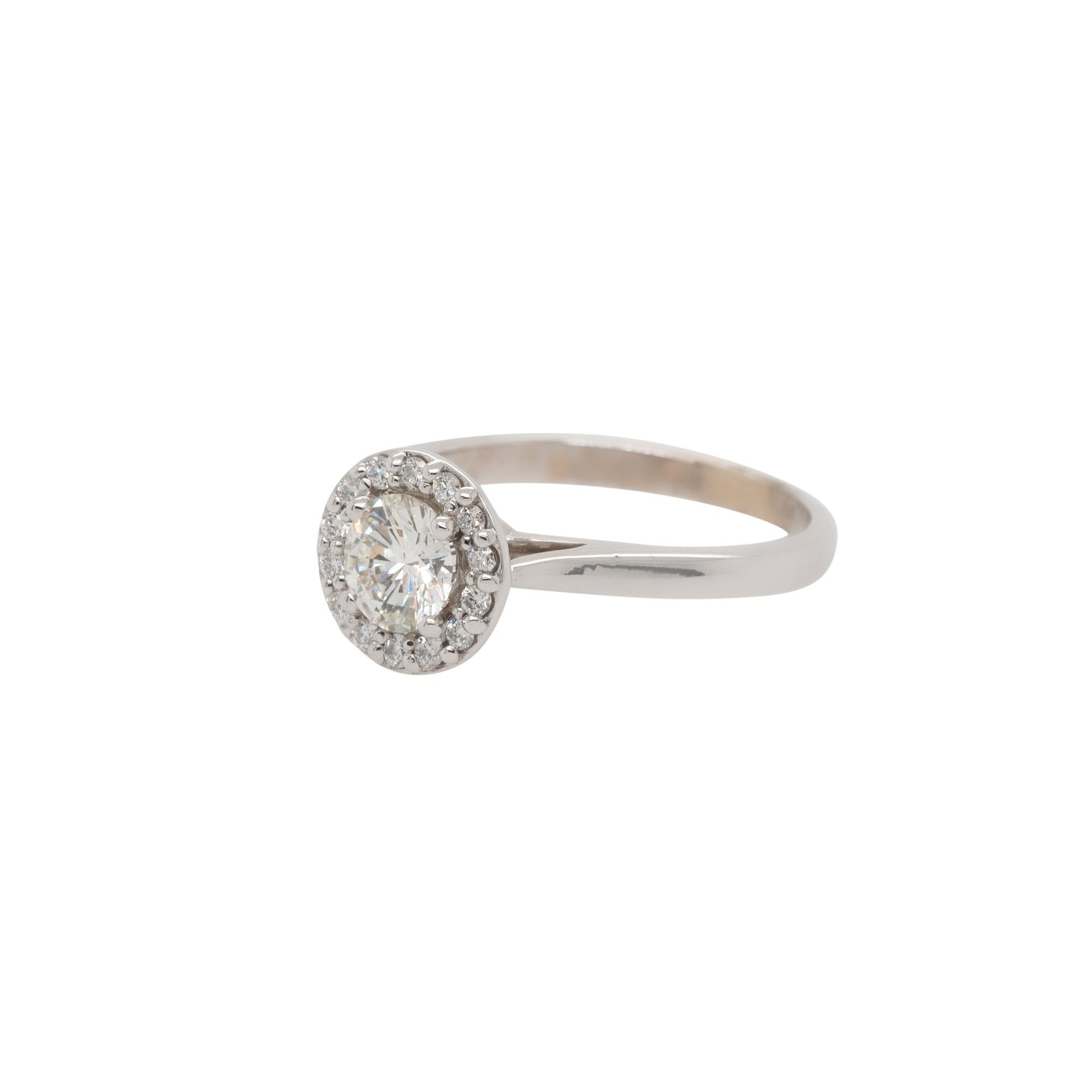 Taille ronde Bague de fiançailles en diamant rond brillant naturel de 0,72 carat certifié par le GIA en vente
