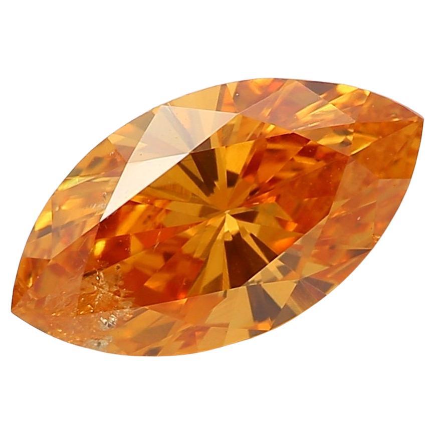 GIA Certified 0.73 Carat Fancy Deep Yellow Orange I1 Clarity Diamond